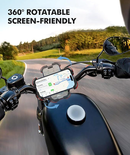 Zewdov Motorcycle Phone Mount [Secure Grip][Anti-Drop], Upgrade Bike Phone Holder [1s Stable Lock], 360° Rotatable Phone Holder for Mountain Bike/ATV/Scooter, Fits for iPhone/Samsung 4.7-6.7"