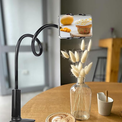 Cell Phone Clip Bed Stand Holder,Lazy Bracket Mount Clamp for Desk Flexible Long Arm Phones Stand Bed Gooseneck Mount,Cell Phone Holder 360 Adjustable Clamp Lazy Bracket for All 4-7” Devices
