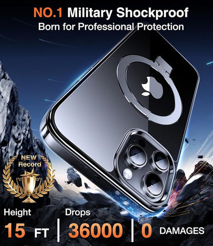 Chicfun 3-in-1 [Magnetic+Kickstand+Ring Holder] for iPhone 12 Pro Max Case Stand Ring Holder Compatible with MagSafe, Military Shockproof Protective Matte iPhone 12 Pro Max Phone Case Kickstand Cover