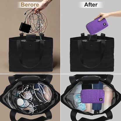 simtoper Small Electronics Organizer Travel Case – Slim Travel Cable Pouch for Small Tech Accessories, Cords, Chargers, Earbuds – Lightweight Mini Tech Bag for Backpack, Business, Travel