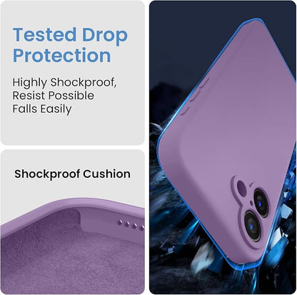 FireNova Designed for iPhone 16 Plus Case, Silicone Upgraded [Camera Protection] Case, Soft Anti-Scratch Microfiber Lining Inside, 6.7 inch, Light Purple
