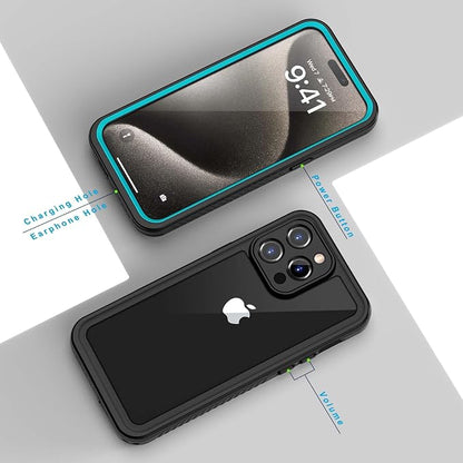 Lanhiem for iPhone 15 Pro Max Case, IP68 Waterproof Dustproof Shockproof Cases with Built-in Screen Protector, 360 Full Body Heavy Duty Rugged Phone Cover for iPhone 15 Pro Max - 6.7 inch (Blue)