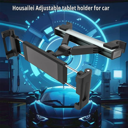 Backseat Headrest Adjustable Tablet Holder for Car Mount Cellphone Stand 360° Swivel Rotating Angle Compatible with ipad/Plus/pro/All 4.7-10.5" Cellphones and Tablet Blue