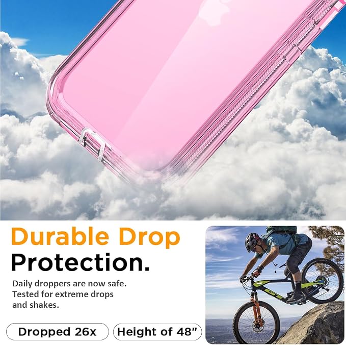 AICase for iPhone 16e/13/iphone 14 Case Clear 3 in 1 Heavy Duty Drop Protection Full Body Rugged Shockproof/Dust Proof 3-Layer Military Protective Tough Durable Cover for iPhone 16e/13/14 6.1"_2