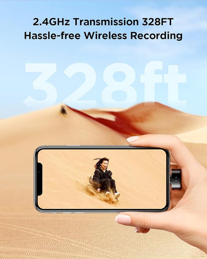 BOYA Magic-02 Wireless Lavalier Microphone, 30Hrs Battery,328FT Los Range,Safety Track&Limiter,4-in1 Mini Lapel Wireless Mic for Android iPhone Camera Laptop PC, Ai Noise Reduction for TikTok YouTube