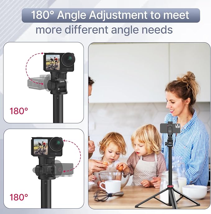 ULANZI MT-79 Extendable Tripod Aluminum 81" Portable Adjustable Light Stand w 1/4" Screw, 180° Rotation Camera Phone Tripod for Camera Video Light Cellphone,Lightweight for Travel,Up Load 2.2lb