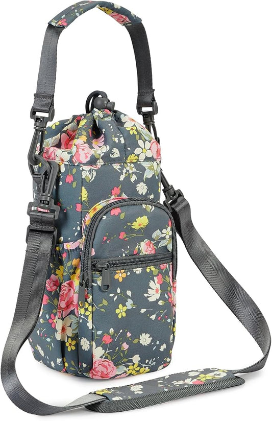 sportsnew Water Bottle Holder with Strap 32oz 40oz Insulated Water Bottle Carrier Sling Bag with Phone Pocket Crossbody