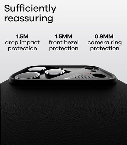 Aulumu A17 Vegan Leather CoolHyper iPhone 17 Pro Max Case | Camera Control | with Cooling Fins | Luxury Comfort | Compatible with MagSafe | Complete Wrap-Around - White