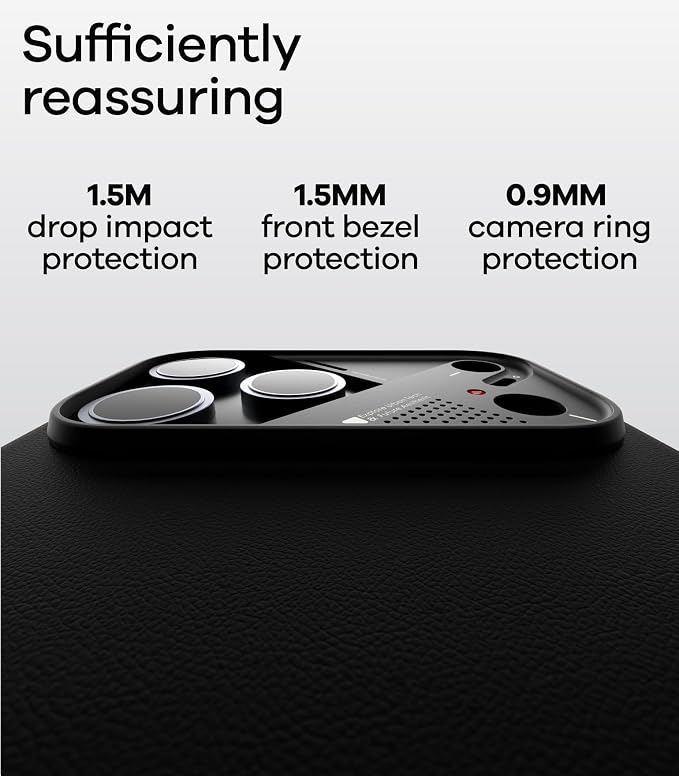 Aulumu A17 Vegan Leather CoolHyper iPhone 17 Pro Case | Camera Control | with Cooling Fins | Luxury Comfort | Compatible with MagSafe | Complete Wrap-Around - White
