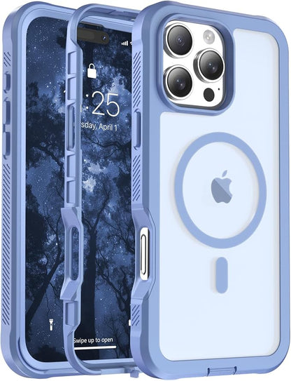jaroco Magnetic for iPhone 16 Pro Max Case, [Compatible with MagSafe][Military Grade Drop Protection][Heavy Duty Protection][Non-Slip][Shockproof] 2-Layer Durable Bumper Phone Case 6.9''-Blue Purple