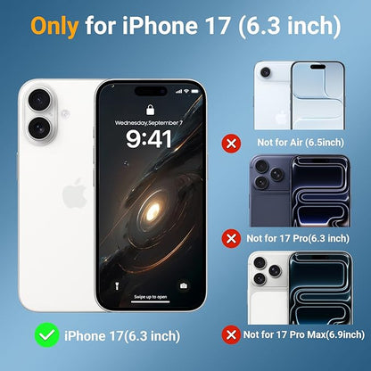 jaroco for iPhone 17 Case [Heavy Duty Protection][Compatible with MagSafe][Military Grade Drop Protection][Shockproof] with Non-Slip Removable Phone Cover 6.3''-Black
