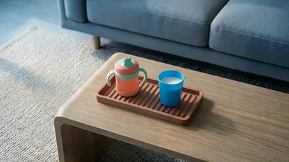 Happitasa Silicone Kitchen Sink Organizer Tray, Sponge Holder and Countertop Protector | Bathroom and Kitchen Soap Dish and Dispenser Tray (Mocha, 9"x3.5", 5.6 Ounces)