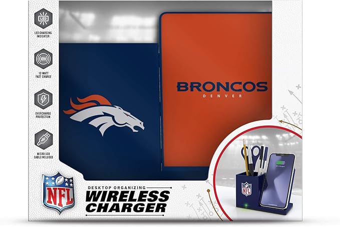 SOAR NFL Unisex Wireless Charging Stand and Desktop Organizer