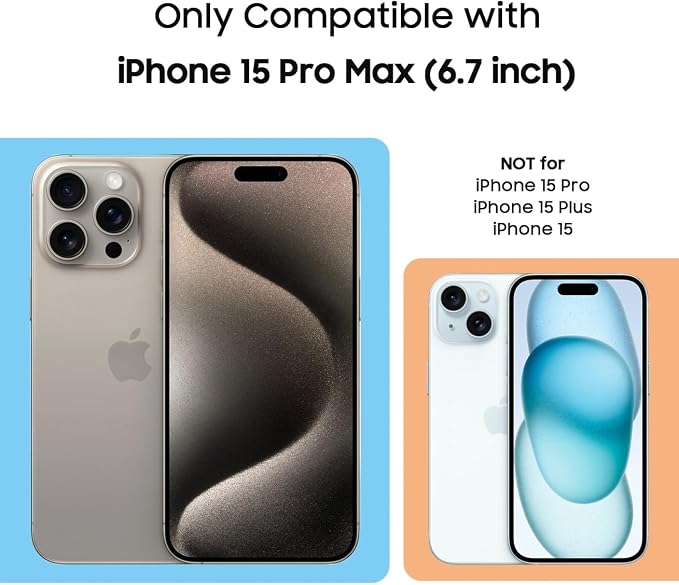 Magnetic for iPhone 15 Pro Max Case, Compatible with MagSafe, Built-in Camera Lens Protector, Logo View, Military Grade Drop Proof Phone Cover, Desert Titanium