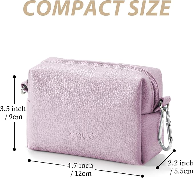 Small Tech Pouch, Waterproof Electronics Travel Case with Carabiner, Compact Cable Organizer Bags & Cases for Chargers, Power Banks, Hard Drives, Earbuds, Cords and Digital Accessories (Purple)