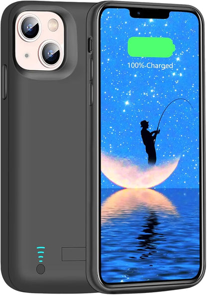 Battery Case for iPhone 12 mini & iPhone 13 mini, 4000mAh Rechargeable Extended Battery Charging Charger Case, Add 100% Extra Juice (5.4 Inches) Black