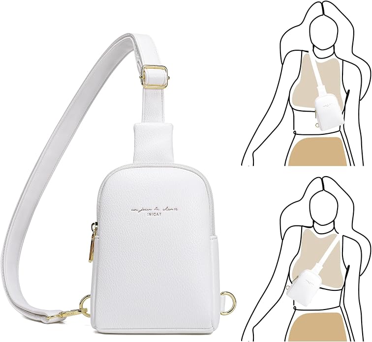 INICAT Small Sling Bag for Women Everyday & Travel Crossbody Bags Lightweight Cross Body Purses Vegan Leather