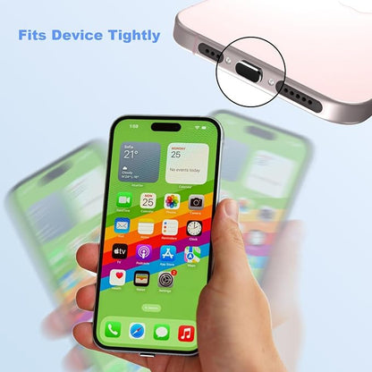 USB C Dust Plug for iPhone 15 16 17 Series, USB C Port Cover Phone Speaker Cover, Phone Charging Port Cleaner for Samsung Galaxy S23, S22 Ultra S21 FE S20, Note 20 and All Type-C Devices