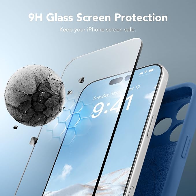 Magnetic for iPhone 17 Pro Max Case, Compatible with MagSafe, [Full Camera Protection][Screen Protector] Silicone Shockproof Protective Phone Case for iPhone 17 Pro Max 6.9", Lake Blue