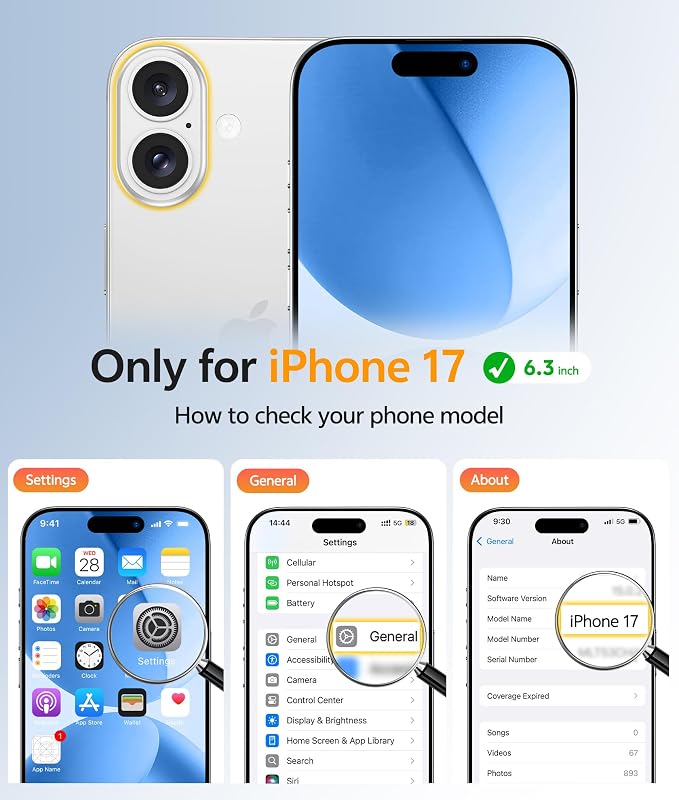 FNTCASE for iPhone 17 Case, Compatible with Magsafe, Glass Screen Protector | Full Camera Protection, Translucent Matte, 14FT Military Grade Drop Proof, Shockproof Protective Phone Cover, Ice Blue