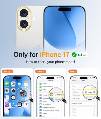 FNTCASE for iPhone 17 Case, Compatible with Magsafe, Glass Screen Protector | Full Camera Protection, Translucent Matte, 14FT Military Grade Drop Proof, Shockproof Protective Phone Cover, Ice Blue