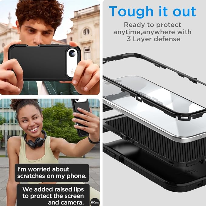 AICase for iPhone Air Case(6.5"),Heavy Duty Drop Protection Full Body Rugged Shockproof/Drop Proof/Dust Proof Military Protective Tough Durable Phone Cover for iPhone Air 2025_BG028