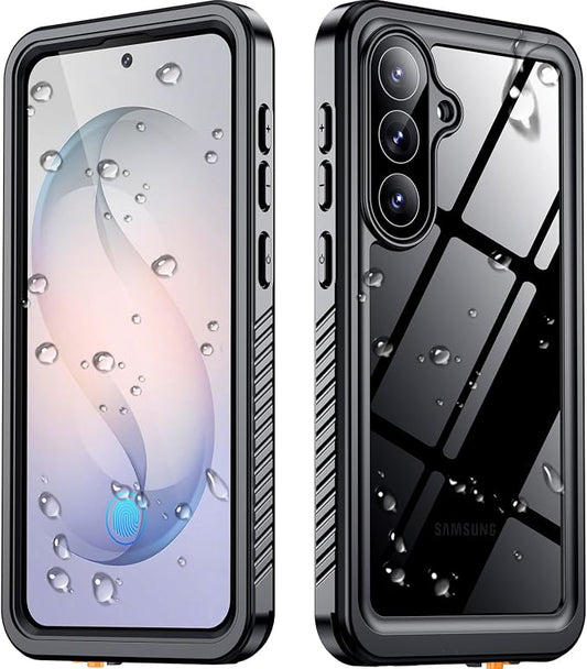 SPIDERCASE Designed for Samsung Galaxy S26 Case Waterproof,Built-in Screen & Camera Lens Protector[IP68 Underwater] [Military Grade Shockproof] Full Body Protection Phone Case,Black/Clear