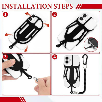 HOTEMIA Silicone Phone Lanyard Holder with Carabiner, Universal Phone Strap,Anti-Theft Phone Case with retractable tether