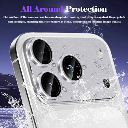 Camera Lens Protector for iPhone 17 Pro Camera Lens Protector [Strong Adsorption] [Not Easy to Break] Metal Tempered Glass Rear Camera Screen Cover - Titanium Grey
