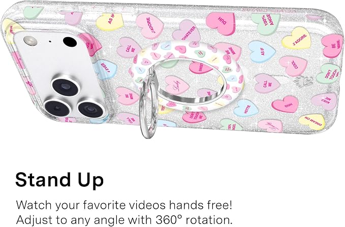 VELVET CAVIAR Compatible with MagSafe Phone Grip 2.0 | Cute Magnetic Ring Holder | Finger Loop Kickstand | Pop On Accessory for iPhone 17, 16, 15, 14, 13, 12 | Sweet Hearts