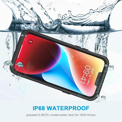 Lanhiem for iPhone 14 Plus Case, IP68 Waterproof Dustproof Shockproof Cases with Built-in Screen Protector, Full Body Protective Phone Case for iPhone 14 Plus -6.7 inch (Black)