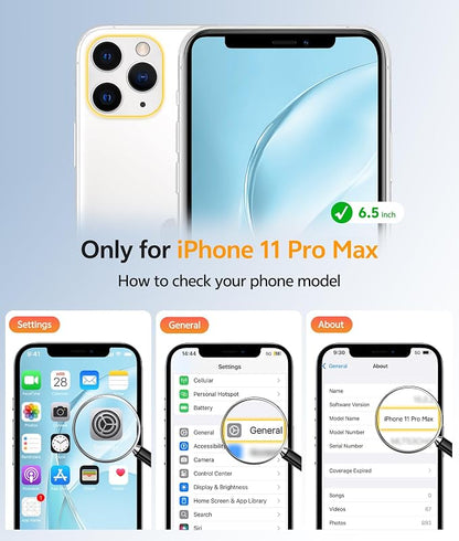FNTCASE for iPhone 11 Pro Max Case Clear, Fit for Magsafe, Anti Yellowing | Magnetic Phone Cases, 14FT Military Grade Drop Protection, Slim Shockproof Protective Cover, Transparent