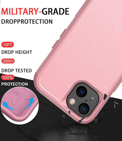 Diverbox for iPhone 13 Case [Shockproof] [Dropproof] [Dust-Proof],Heavy Duty Protection Phone Case Cover for Apple iPhone 13 (Pink)