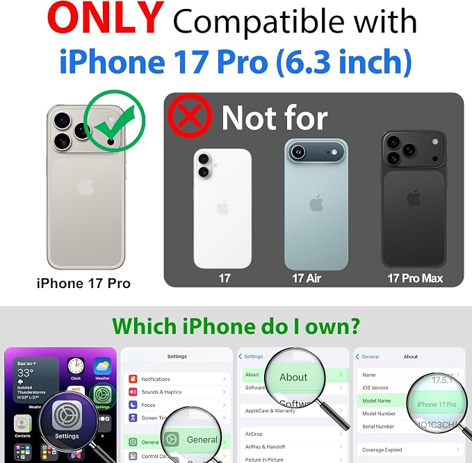 SPORTLINK for iPhone 17 Pro Case - IP68 Waterproof Military Protective Full Body Heavy Duty Shockproof 360 Sealed Dustproof with Camera Screen Protector Phone Cover for iPhone 17 Pro 6.3" M/Black