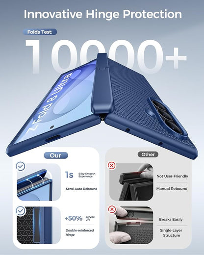 SSLOTSCASE Magnetic for Samsung Galaxy Z Fold 8 Ultra Case with Stand, Blue | Compatible with MagSafe, Kickstand, Hinge Protection, Screen Protector, Drop Proof Rugged Anti-Slip Slim Phone Cover 5G 2026