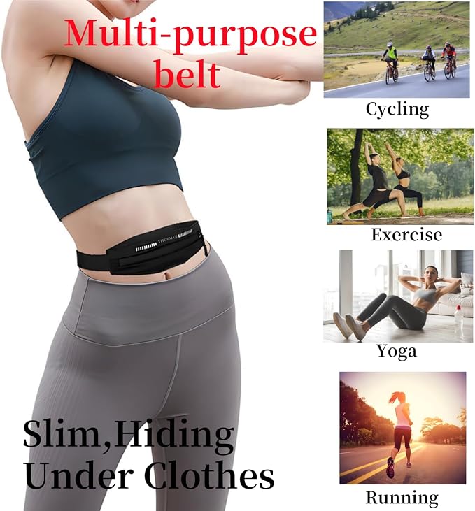 Running belts for women & Men,Slim running belt, Running belt for phone,phone pouch belt for walking,working,Travel Money Belt Running Gear Accessories Fits ALL Phones (Grey)