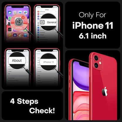 TOCOL for iPhone 11 Case, Compatible with Magsafe, Full Camera Protection, Built-in Magnets, Drop Protection, Translucent Matte Phone Case for iPhone 11 6.1 inch (Red)