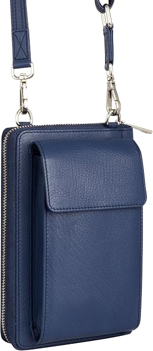 BULL GUARD Crossbody Leather Wallet Phone Purse, Anti Theft and RFID Blocking, Elegant Design for Travel