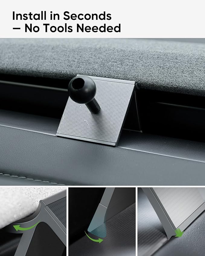 TEMAI MagSafe Phone Mount Dedicated for Tesla Model Y 2025 (Juniper) ONLY - No Damage Silicone - Fits iPhone 17 16 15 Pro Max - [Specifically for Center Vent Position]