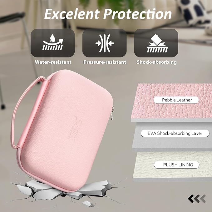 Charger Case for Macbook, Portable Tech Electronic Organizer Bag, Small Travel Storage Pouch for Laptop Accessories, MacBook Power Adapter, Charging Cords, USB Drives, Power Bank (Pink, XL)