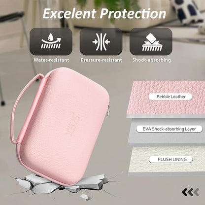 Charger Case for Macbook, Portable Tech Electronic Organizer Bag, Small Travel Storage Pouch for Laptop Accessories, MacBook Power Adapter, Charging Cords, USB Drives, Power Bank (Pink, XL)