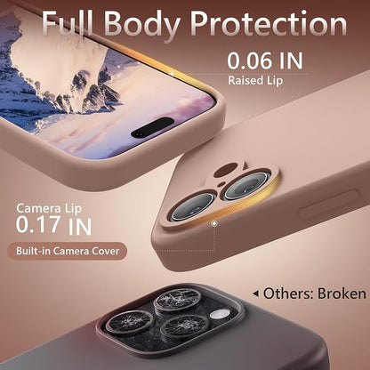 FireNova Magnetic for iPhone 17 Case, Compatible with MagSafe, [Integrated Silicone Camera Control Button] [Camera Protection] Anti-Scratch Microfiber Lining Phone Case, 6.3", Pinksand