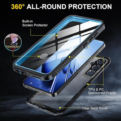 ANTSHARE for Samsung Galaxy S24 Plus Case Waterproof, Built-in Lens & Screen Protector 360° Full Body Heavy Duty Protective Shockproof IP68 Underwater Case for Galaxy S24 Plus (2024) 5G-Blue