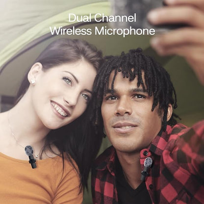 Professional Wireless Lavalier Lapel Microphone for iPhone, Mini Video Recording Mic for Interview Video Podcast Vlog YouTube & Livestream, Noise Reduction, Plug & Play (Lightning Port)