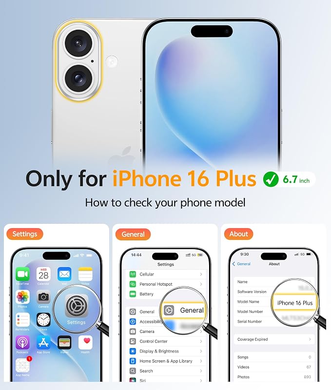 FNTCASE for iPhone 16 Plus Case [Compatible with Magsafe] Translucent Matte Cases with [Screen Protector] Military Grade Shockproof Protective Phone Cover - Light Blue