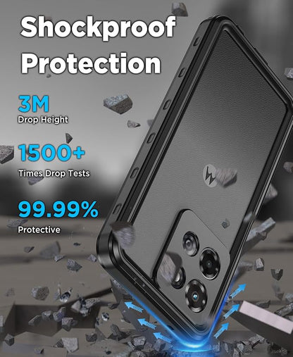 Beasyjoy for Moto G 5G 2025 Case Waterproof, IP68 Underwater with Built-in Screen Protector, Full Body Military Grade Shockproof Dustproof Protective Rugged Cover for Motorola G 5G 2025, Black