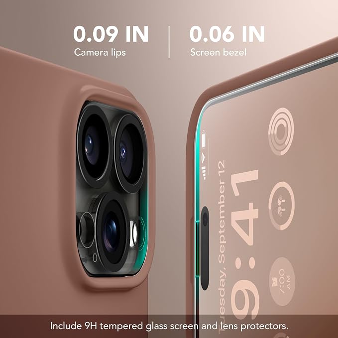 GONEZ Magnetic for iPhone 16 Pro Max Case, Compatible with MagSafe, Liquid Silicone Case, with Screen Protector + Camera Protector, Full Body Protective Shockproof Phone Cover 6.9", Brown