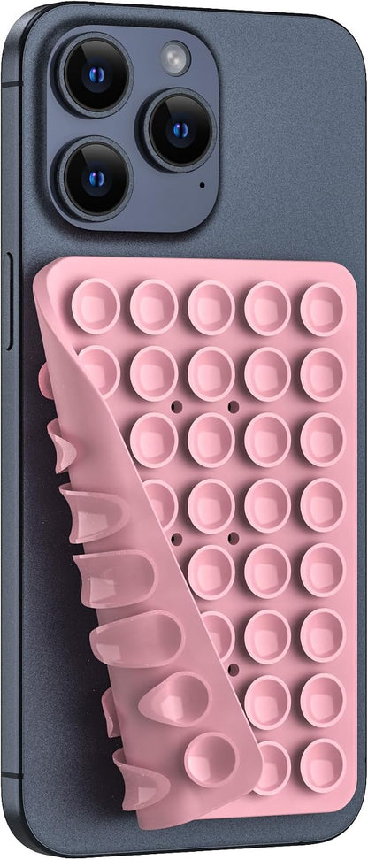 Double Sided Silicone Suction Phone Holder Mount, Silicon Accessory for iPhone and Android, Hands-Free Mirror Shower Phone Holder, TikTok Videos and Selfies (Combo F)