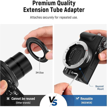 NEEWER Wide Angle Lens Compatible with Canon G7X Mark III Camera, 2 in 1 18mm HD Wide Angle & 10x Macro Additional Lens with Extension Tube, Bayonet Mount Lens Adapter, Cleaning Cloth