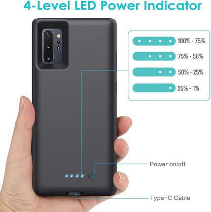 Battery Case for Galaxy Note10+ 5G [6.8 inch], 8500mAh Portable Charging Case Extended Battery Pack for Samsung Galaxy Note 10+/ Note 10 Plus -[Black]